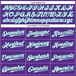 White-Teal Authentic Custom Jersey Baseball Purple Sleeveless