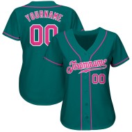 Custom Jersey Baseball Pink-White Teal Authentic Custom Jersey Baseball Pink-White Teal Authentic