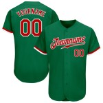 Red-White Baseball Jersey Green Authentic Kelly Custom