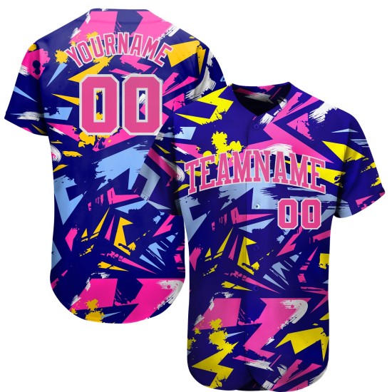 Jersey Custom Baseball Authentic Music 3D Festival Design Pattern