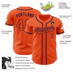 Custom Authentic Orange-Navy Baseball Jersey Orange