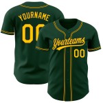 Green Authentic Baseball Custom Gold-Black Jersey