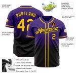 Authentic Fashion Custom Purple Jersey Gold-Black Baseball Fade