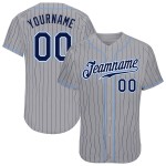 Navy Gray Authentic Pinstripe Jersey Baseball Custom Navy-Light Blue Navy Gray Authentic Pinstripe Jersey Baseball Custom Navy-Light Blue