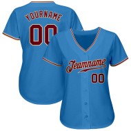 Custom Cream Crimson-City Jersey Powder Authentic Baseball Blue Custom Cream Crimson-City Jersey Powder Authentic Baseball Blue