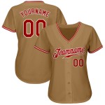 Gold Authentic Old Jersey Baseball Custom Red-White