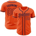 Custom Authentic Orange-Navy Baseball Jersey Orange