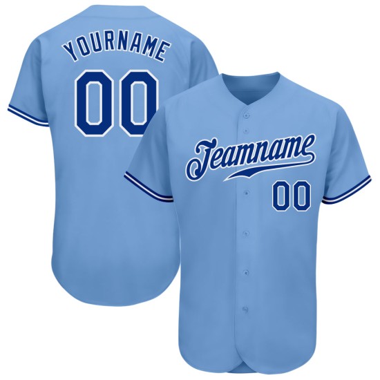 Jersey Blue Light Baseball Authentic Royal-White Custom