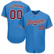 Custom Cream Crimson-City Jersey Powder Authentic Baseball Blue