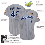 Navy Gray Authentic Pinstripe Jersey Baseball Custom Navy-Light Blue Navy Gray Authentic Pinstripe Jersey Baseball Custom Navy-Light Blue