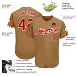 Gold Authentic Old Jersey Baseball Custom Red-White
