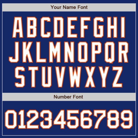 Baseball Authentic Jersey White-Orange Royal Custom