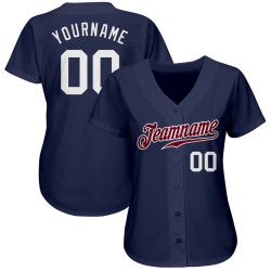 Navy White-Maroon Baseball Jersey Authentic Custom