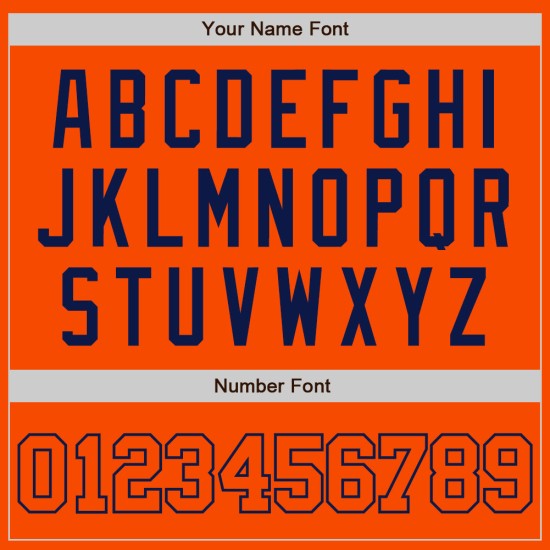 Custom Authentic Orange-Navy Baseball Jersey Orange