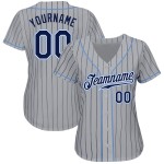 Navy Gray Authentic Pinstripe Jersey Baseball Custom Navy-Light Blue Navy Gray Authentic Pinstripe Jersey Baseball Custom Navy-Light Blue