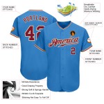 Custom Cream Crimson-City Jersey Powder Authentic Baseball Blue Custom Cream Crimson-City Jersey Powder Authentic Baseball Blue