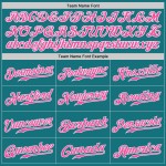 Custom Jersey Baseball Pink-White Teal Authentic