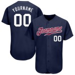 Navy White-Maroon Baseball Jersey Authentic Custom