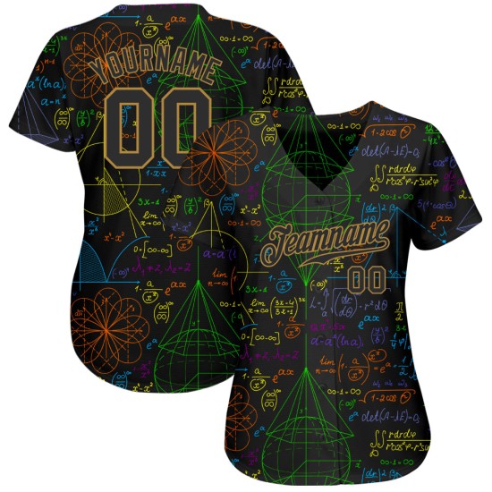 Pattern Design Custom Baseball Math Jersey Authentic 3D Pattern Design Custom Baseball Math Jersey Authentic 3D
