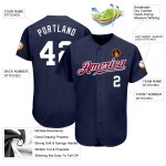 Navy White-Maroon Baseball Jersey Authentic Custom