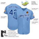 Jersey Blue Light Baseball Authentic Royal-White Custom