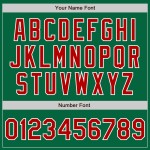 Red-White Baseball Jersey Green Authentic Kelly Custom