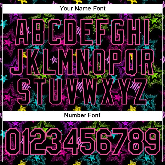 Pattern 3D Custom Black-Pink Authentic Stars Jersey Colorful Graffiti Creative Baseball Pattern 3D Custom Black-Pink Authentic Stars Jersey Colorful Graffiti Creative Baseball